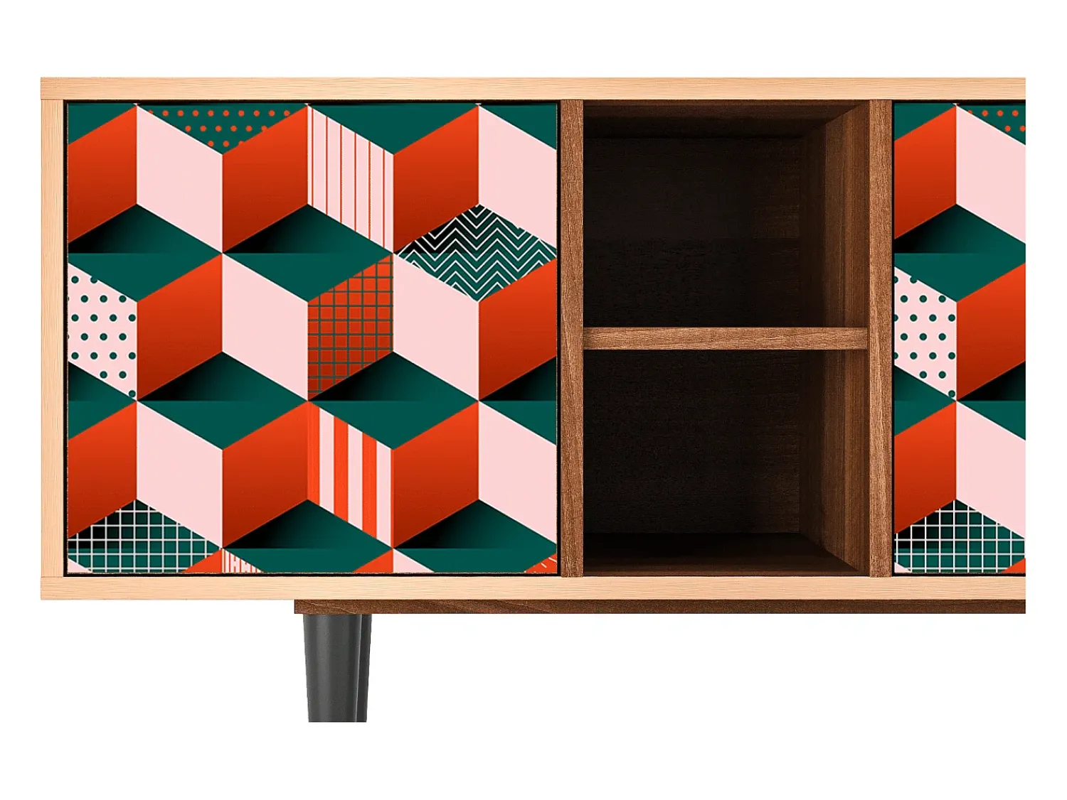 Móvel De Tv* Mueble de TV - 150х69х41 cm - T5 - Pepsi-Cola, Nogueira Castanho