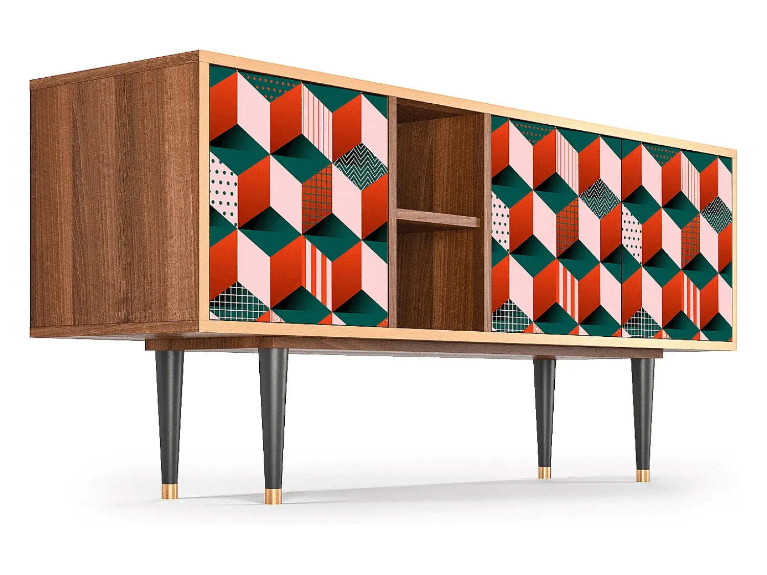 Móvel De Tv* Mueble de TV - 150х69х41 cm - T5 - Pepsi-Cola, Nogueira Castanho
