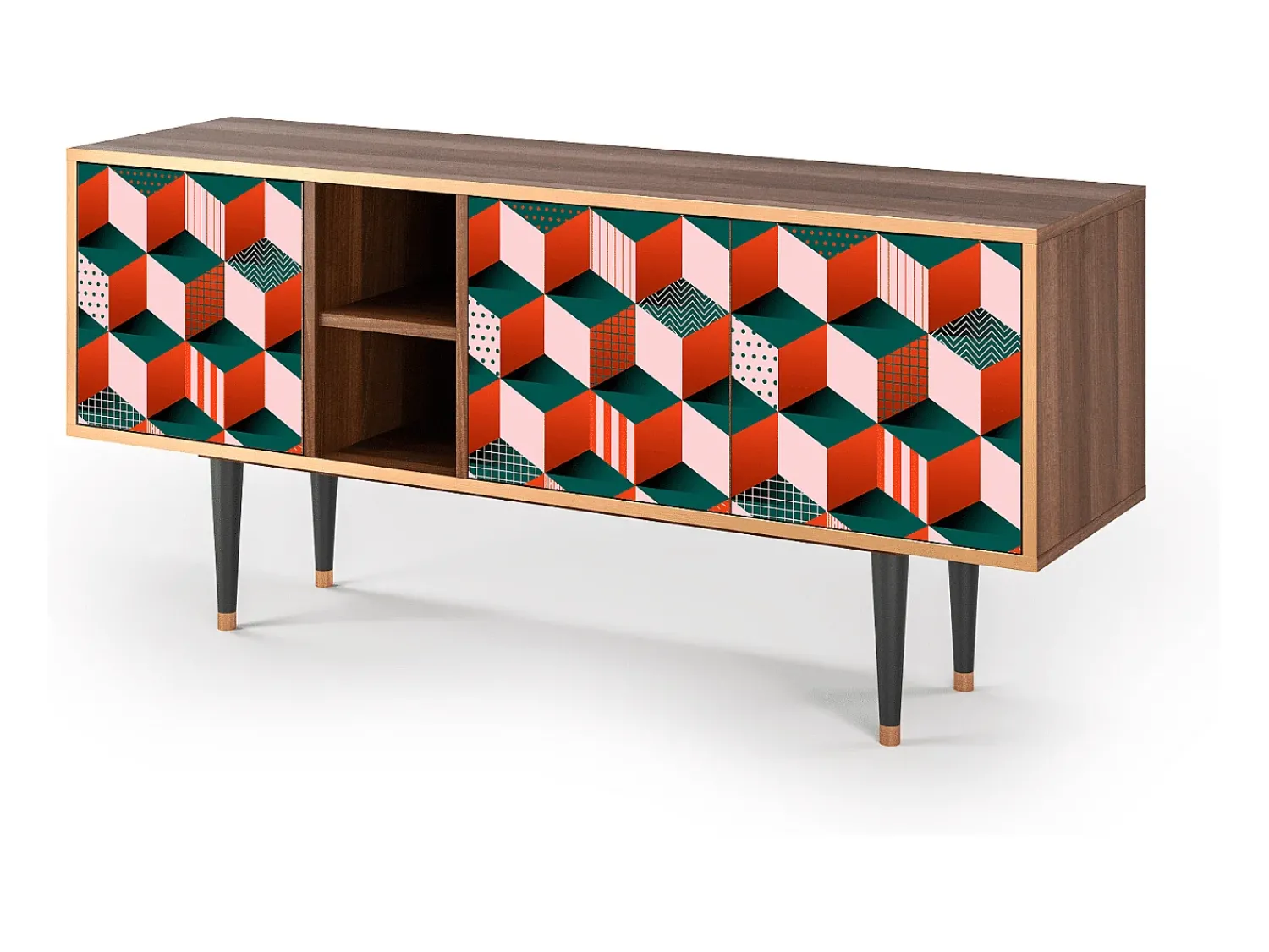 Móvel De Tv* Mueble de TV - 150х69х41 cm - T5 - Pepsi-Cola, Nogueira Castanho