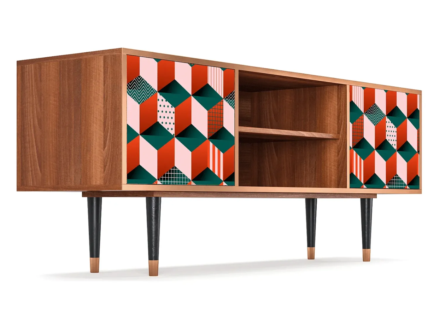 Móvel De Tv* Mueble de TV - 170х69х48 cm - T2 - Pepsi-Cola, Nogueira Castanho