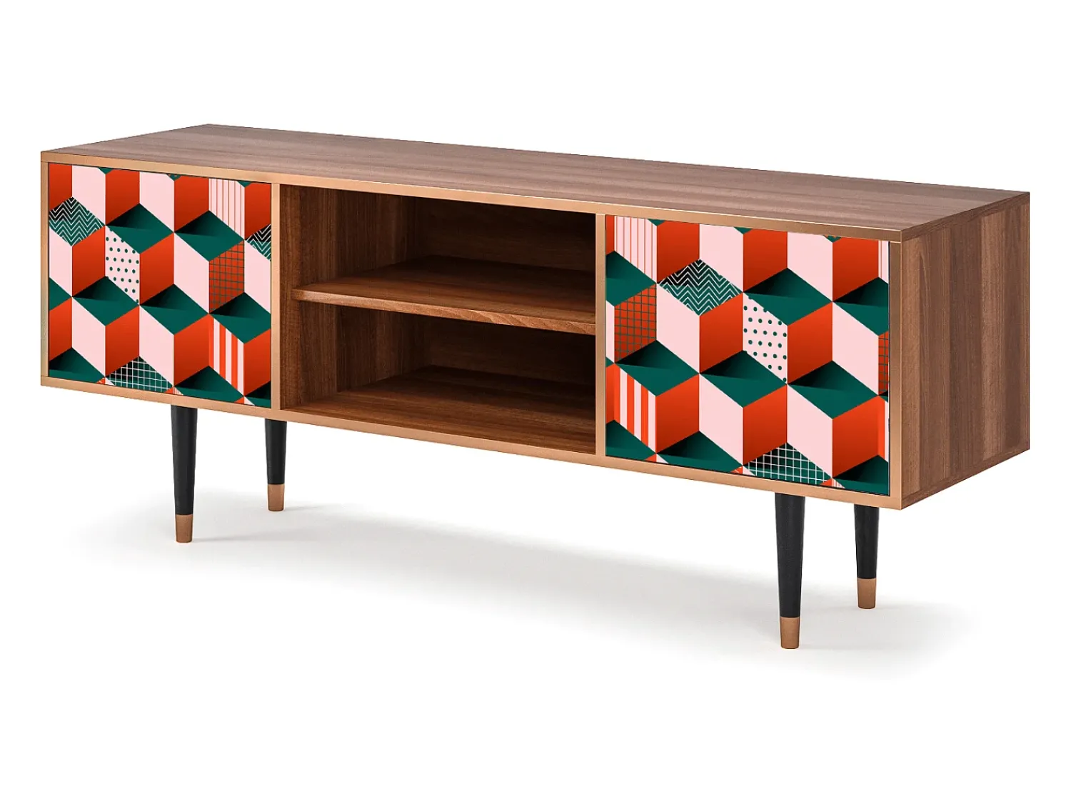 Móvel De Tv* Mueble de TV - 170х69х48 cm - T2 - Pepsi-Cola, Nogueira Castanho