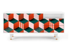 Móvel De Tv* Mueble de TV - 125х56х41 cm - T7 - Pepsi-Cola, Branco Bege