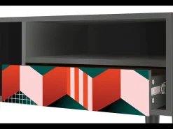 Móvel De Tv* Mueble de TV - 115х59х48 cm - T3 - Pepsi-Cola, Antracite Cinza antracite