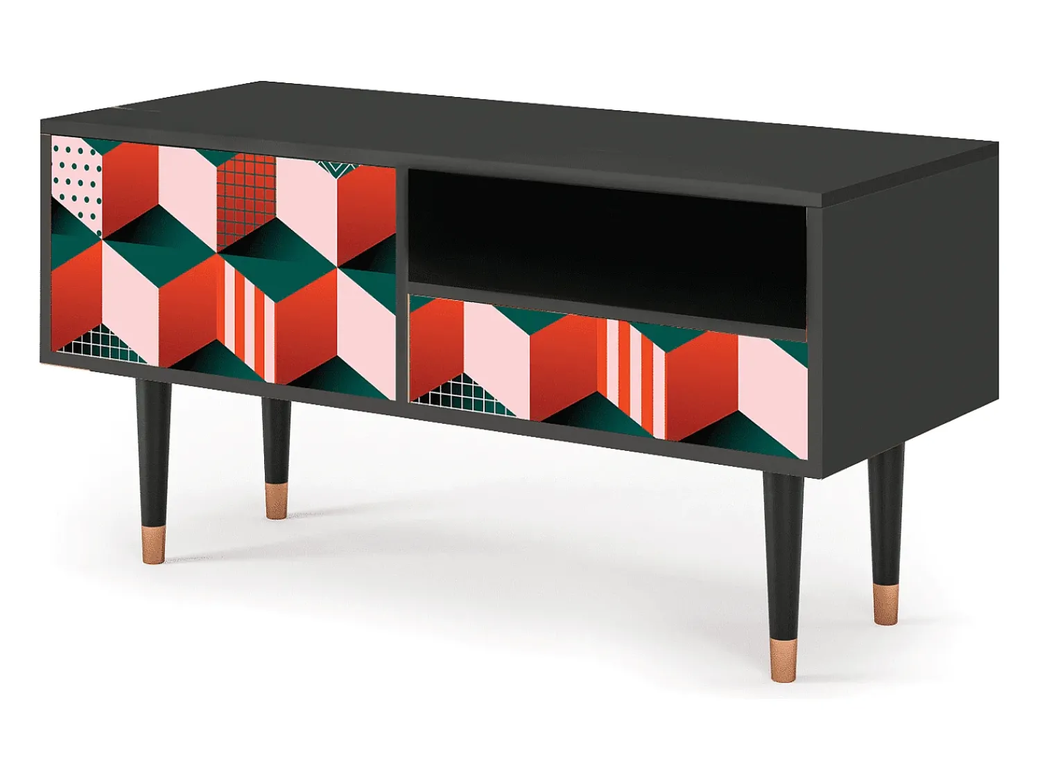 Móvel De Tv* Mueble de TV - 115х59х48 cm - T3 - Pepsi-Cola, Antracite Cinza antracite