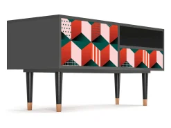 Móvel De Tv* Mueble de TV - 115х59х48 cm - T3 - Pepsi-Cola, Antracite Cinza antracite