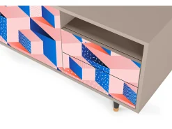 Best Mueble de TV - 125х56х41 cm - T7 - Pinky Squares, Latte Bege