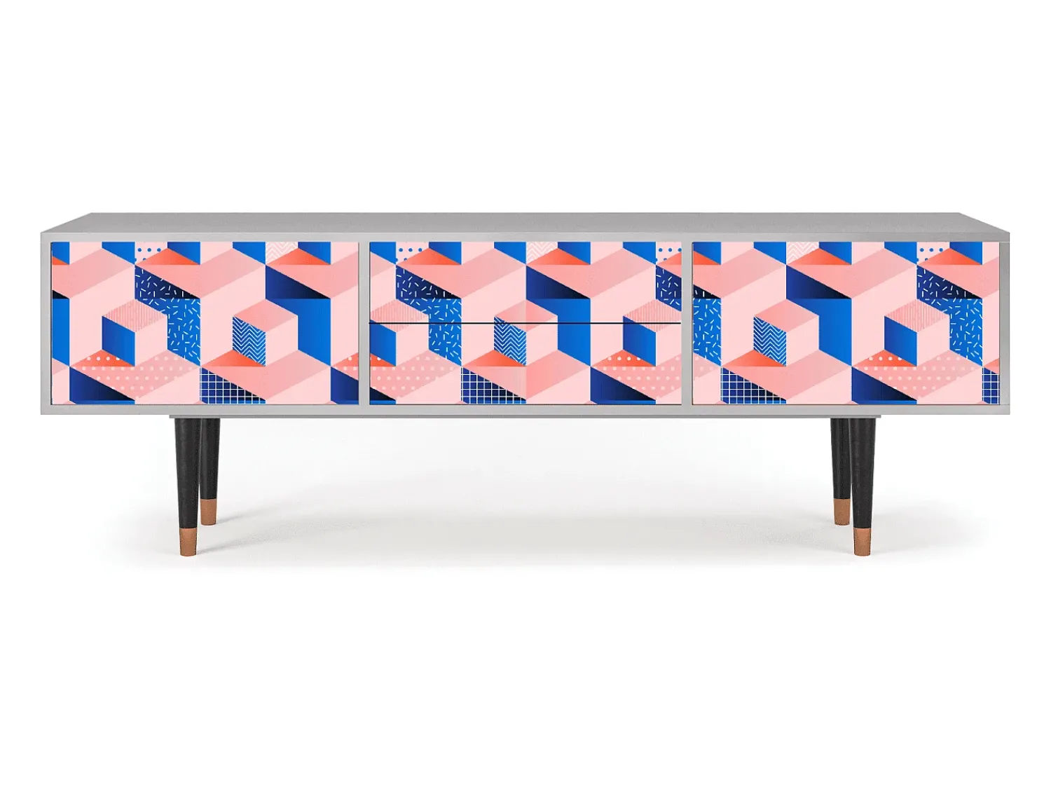 Mueble de TV - 170х59х48 cm - T4 - Pinky Squares, Cinza^ Móvel De Tv