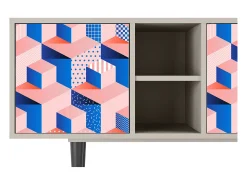 Discount Mueble de TV - 150х69х41 cm - T5 - Pinky Squares, Areia Bege