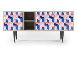 Discount Mueble de TV - 150х69х41 cm - T5 - Pinky Squares, Areia Bege