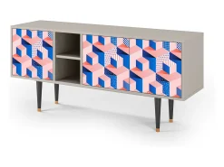 Discount Mueble de TV - 150х69х41 cm - T5 - Pinky Squares, Areia Bege