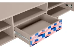 Móvel De Tv| Mueble de TV - 170х59х41 cm - T6 - Pinky Squares, Latte Bege