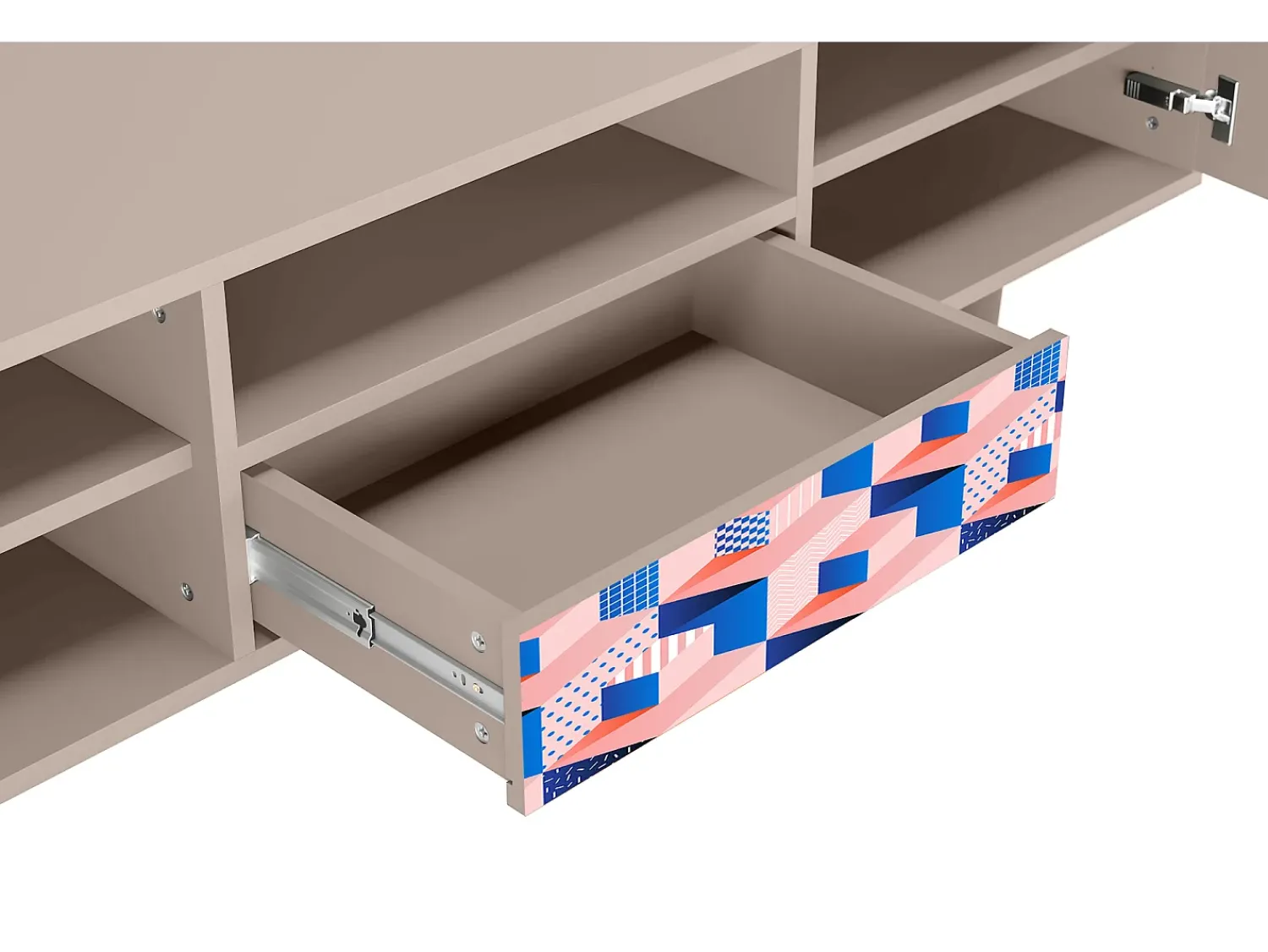 Móvel De Tv| Mueble de TV - 170х59х41 cm - T6 - Pinky Squares, Latte Bege