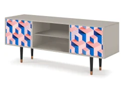 Móvel De Tv| Mueble de TV - 170х69х48 cm - T2 - Pinky Squares, Areia Bege