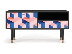 Móvel De Tv* Mueble de TV - 115х59х48 cm - T3 - Pinky Squares, Antracite Cinza antracite