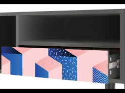 Móvel De Tv* Mueble de TV - 115х59х48 cm - T3 - Pinky Squares, Antracite Cinza antracite