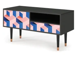 Móvel De Tv* Mueble de TV - 115х59х48 cm - T3 - Pinky Squares, Antracite Cinza antracite