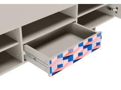 Móvel De Tv| Mueble de TV - 170х59х41 cm - T6 - Pinky Squares, Areia Bege
