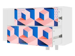 Clearance Mueble de TV - 170х69х48 cm - T1 - Pinky Squares, Branco Bege