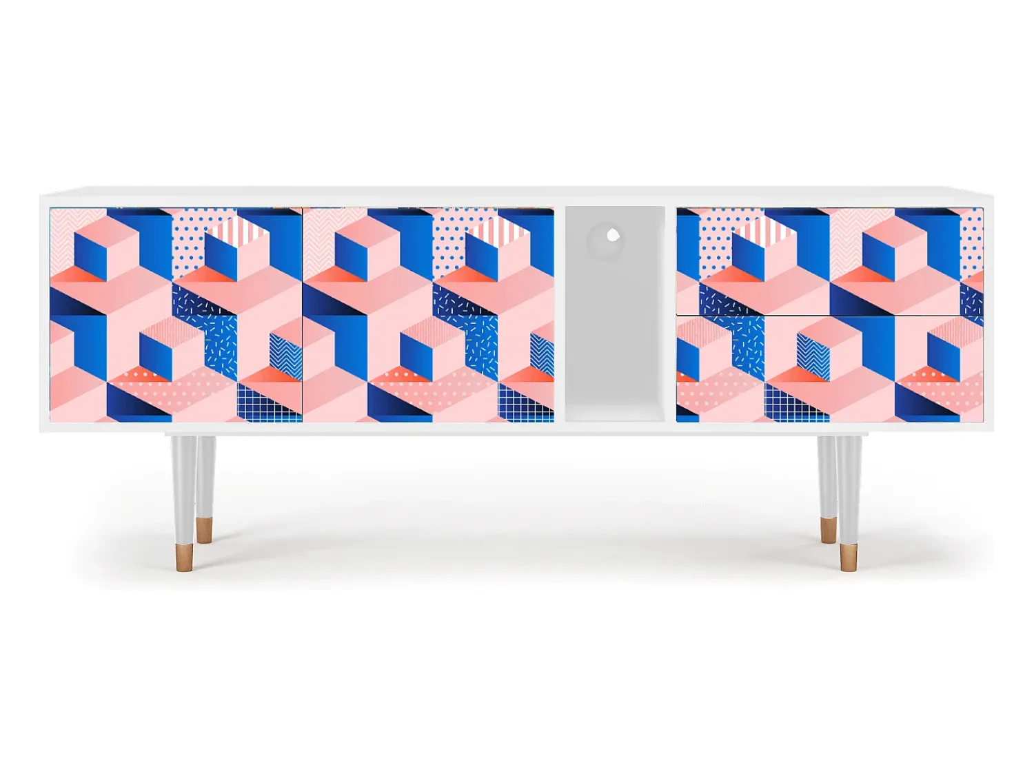 Clearance Mueble de TV - 170х69х48 cm - T1 - Pinky Squares, Branco Bege