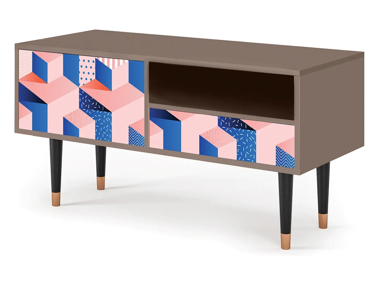 Mueble de TV - 115х59х48 cm - T3 - Pinky Squares, Latte^ Móvel De Tv