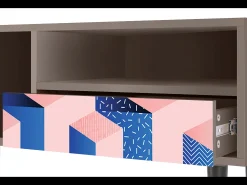 Mueble de TV - 115х59х48 cm - T3 - Pinky Squares, Latte^ Móvel De Tv