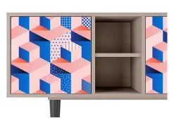 Mueble de TV - 150х69х41 cm - T5 - Pinky Squares, Latte^ Móvel De Tv