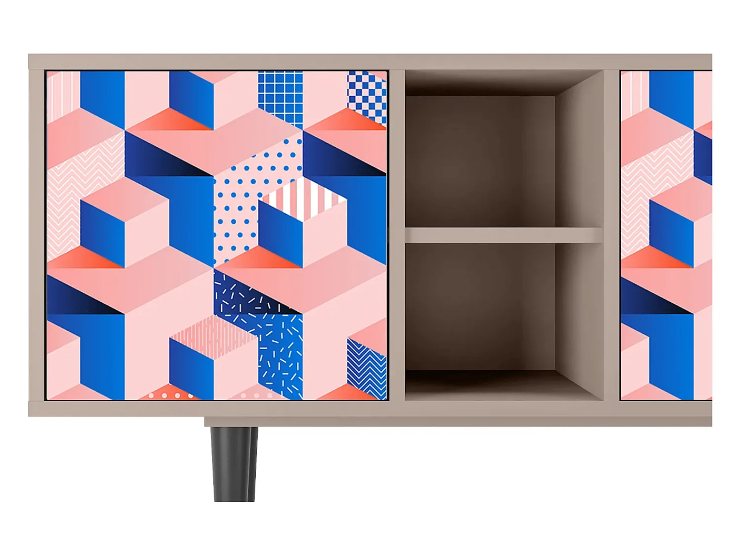 Mueble de TV - 150х69х41 cm - T5 - Pinky Squares, Latte^ Móvel De Tv