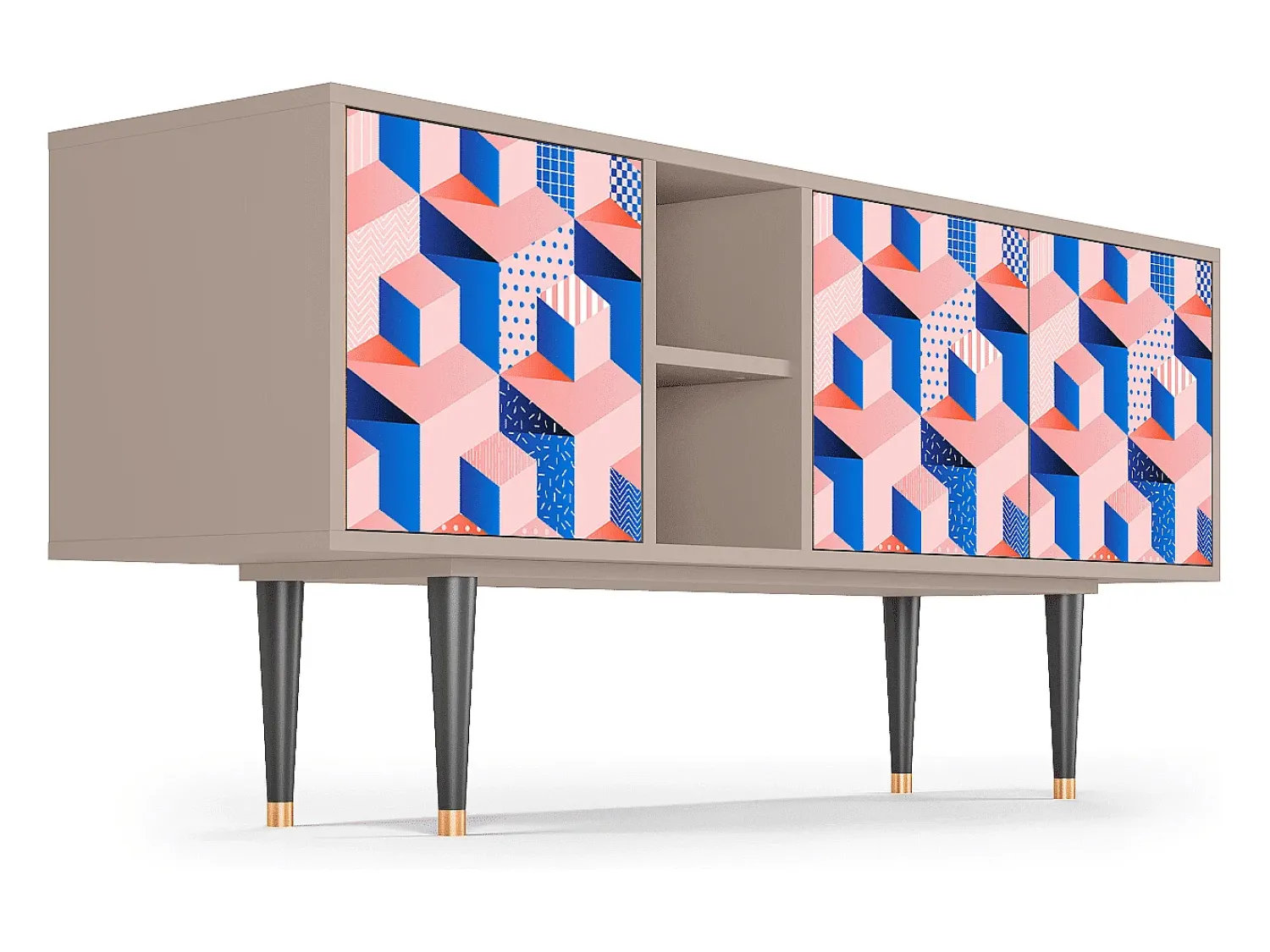 Mueble de TV - 150х69х41 cm - T5 - Pinky Squares, Latte^ Móvel De Tv
