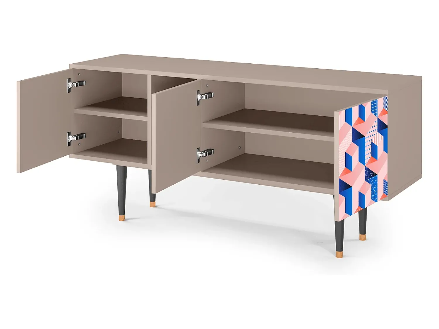 Mueble de TV - 150х69х41 cm - T5 - Pinky Squares, Latte^ Móvel De Tv