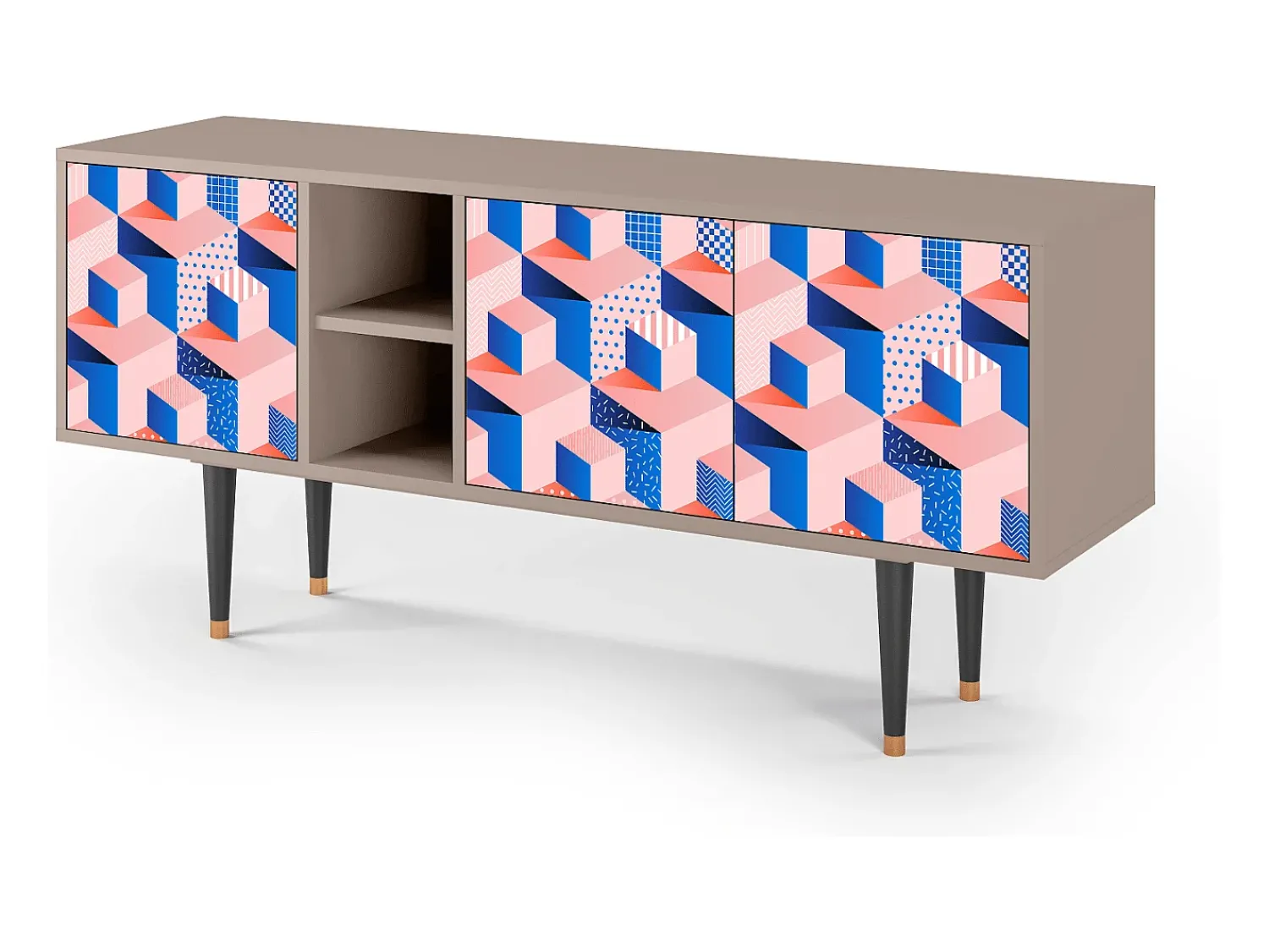 Mueble de TV - 150х69х41 cm - T5 - Pinky Squares, Latte^ Móvel De Tv