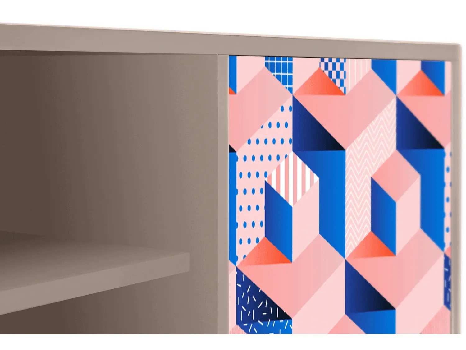 Mueble de TV - 170х69х48 cm - T2 - Pinky Squares, Latte^ Móvel De Tv