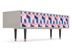 Mueble de TV - 170х59х48 cm - T4 - Pinky Squares, Areia Bege