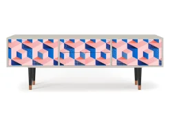 Mueble de TV - 170х59х48 cm - T4 - Pinky Squares, Areia Bege