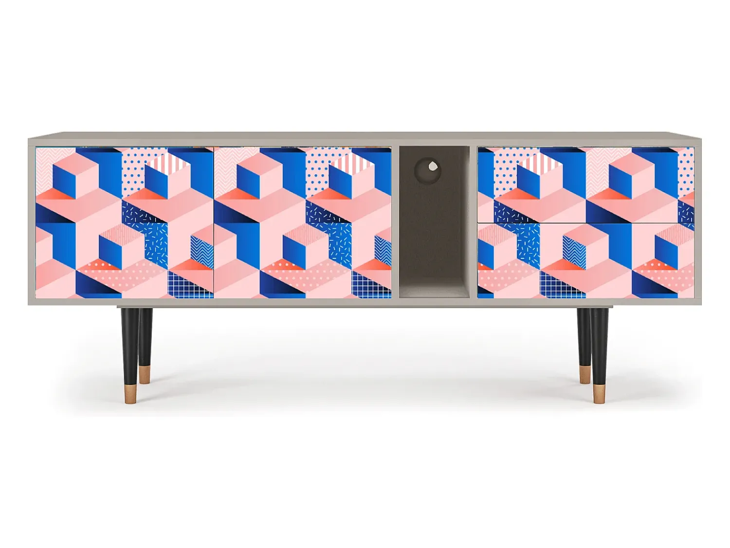 Best Mueble de TV - 170х69х48 cm - T1 - Pinky Squares, Areia Bege