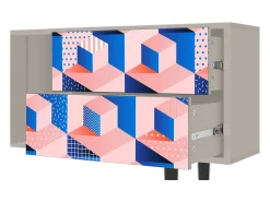 Best Mueble de TV - 170х69х48 cm - T1 - Pinky Squares, Areia Bege