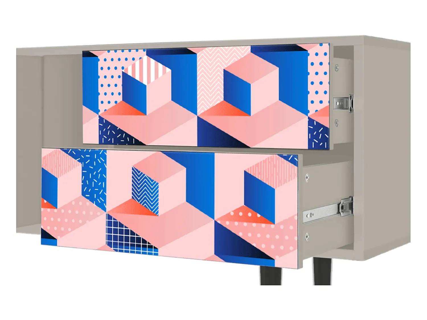 Best Mueble de TV - 170х69х48 cm - T1 - Pinky Squares, Areia Bege