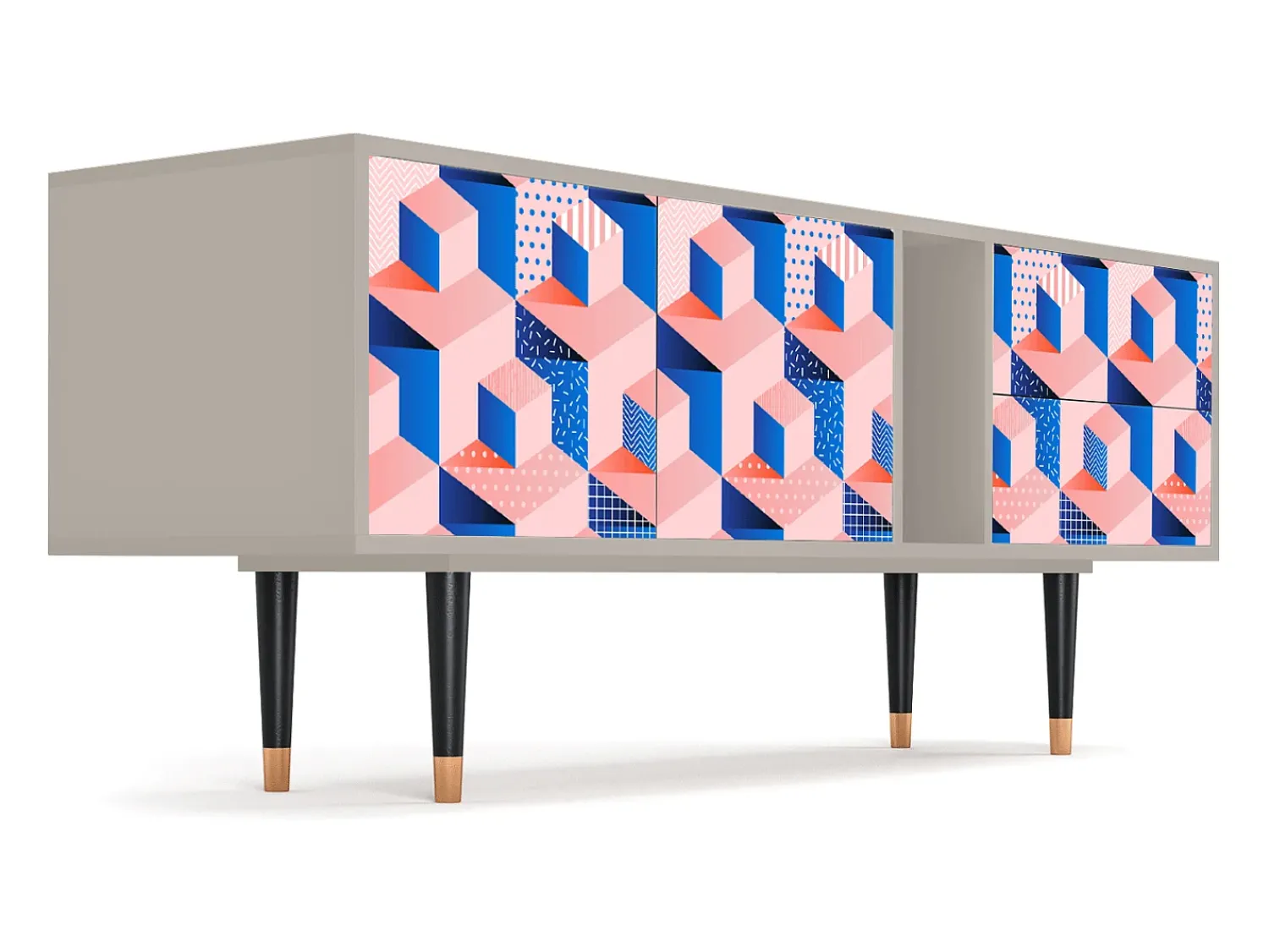 Best Mueble de TV - 170х69х48 cm - T1 - Pinky Squares, Areia Bege