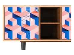 Móvel De Tv| Mueble de TV - 150х69х41 cm - T5 - Pinky Squares, Nogueira Castanho