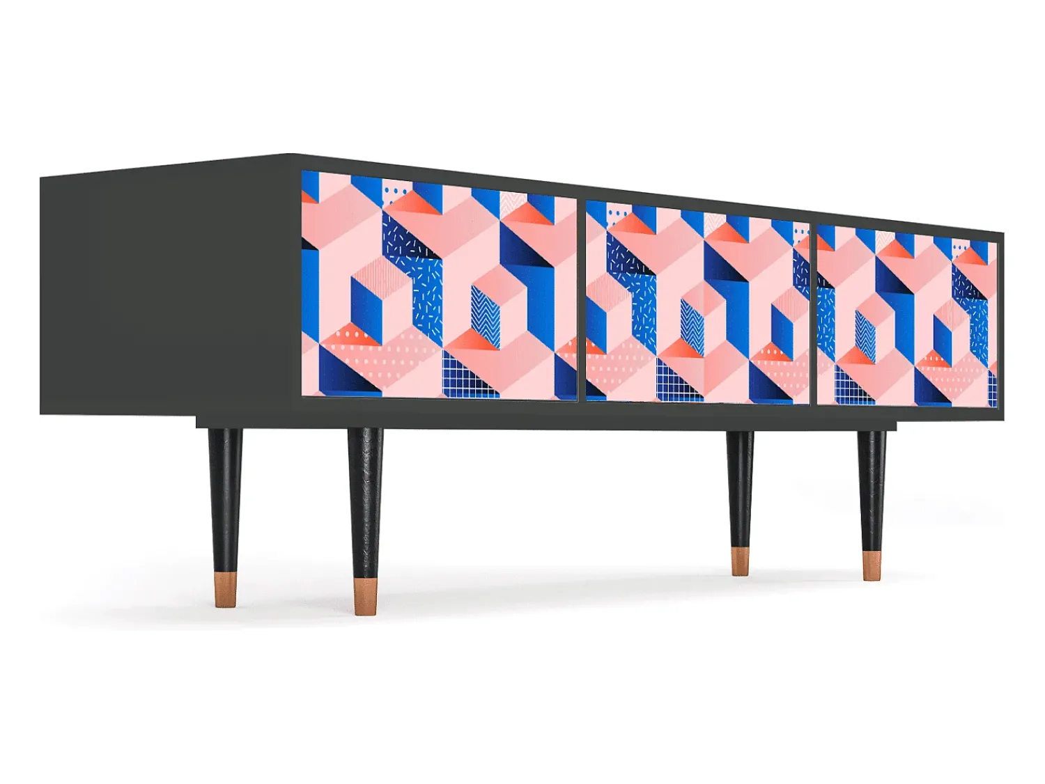 Mueble de TV - 170х59х48 cm - T4 - Pinky Squares, Antracite^ Móvel De Tv