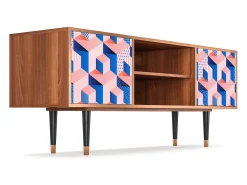 Móvel De Tv* Mueble de TV - 170х69х48 cm - T2 - Pinky Squares, Nogueira Castanho
