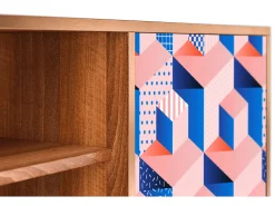 Móvel De Tv* Mueble de TV - 170х69х48 cm - T2 - Pinky Squares, Nogueira Castanho
