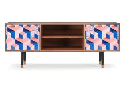Móvel De Tv* Mueble de TV - 170х69х48 cm - T2 - Pinky Squares, Nogueira Castanho