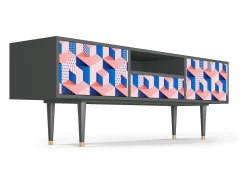 Mueble de TV - 170х59х41 cm - T6 - Pinky Squares, Antracite^ Móvel De Tv