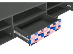Mueble de TV - 170х59х41 cm - T6 - Pinky Squares, Antracite^ Móvel De Tv