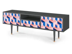 Mueble de TV - 170х59х41 cm - T6 - Pinky Squares, Antracite^ Móvel De Tv