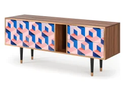 Móvel De Tv* Mueble de TV - 170х69х48 cm - T1 - Pinky Squares, Nogueira Castanho