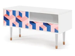Móvel De Tv| Mueble de TV - 115х59х48 cm - T3 - Pinky Squares, Branco Bege