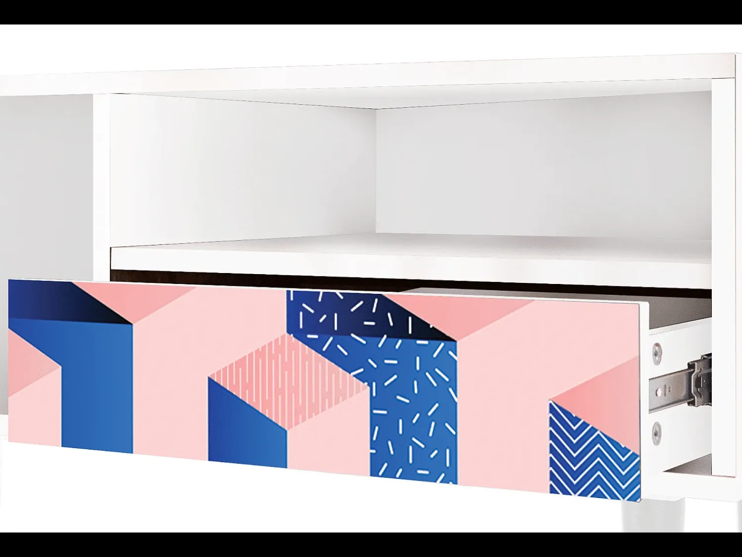Móvel De Tv| Mueble de TV - 115х59х48 cm - T3 - Pinky Squares, Branco Bege