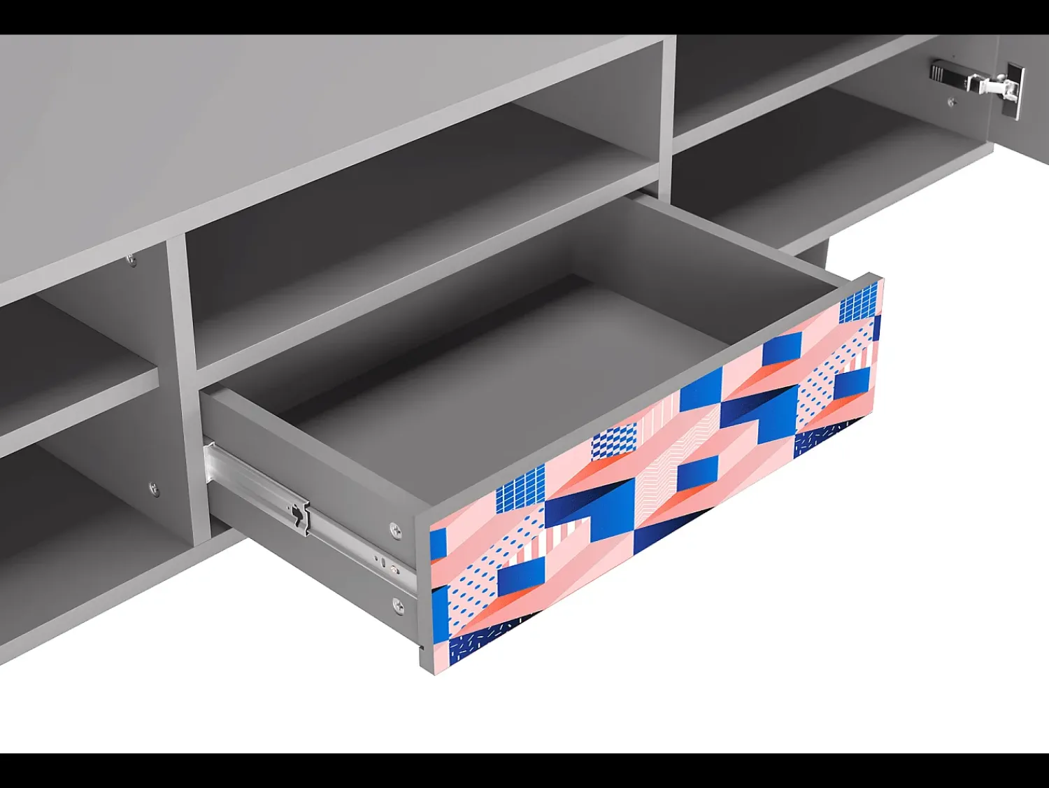 Hot Mueble de TV - 170х59х41 cm - T6 - Pinky Squares, Cinza Cinzento