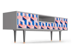 Hot Mueble de TV - 170х59х41 cm - T6 - Pinky Squares, Cinza Cinzento